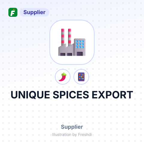 UNIQUE SPICES EXPORT – summary card, no photo uploaded yet
