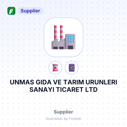 UNMAS GIDA VE TARIM URUNLERI SANAYI TICARET LTD – summary card, no photo uploaded yet