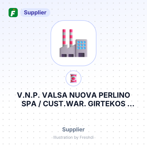 V.N.P. VALSA NUOVA PERLINO SPA / CUST.WAR. GIRTEKOS LOGISTIKA , LATVIA / – summary card, no photo uploaded yet