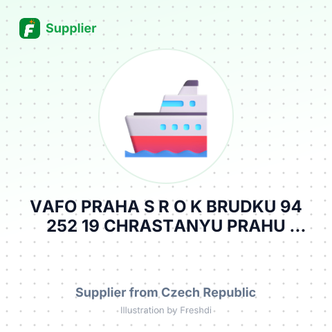 VAFO PRAHA S R O K BRUDKU 94 252 19 CHRASTANYU PRAHU CZECHIA – summary card, no photo uploaded yet