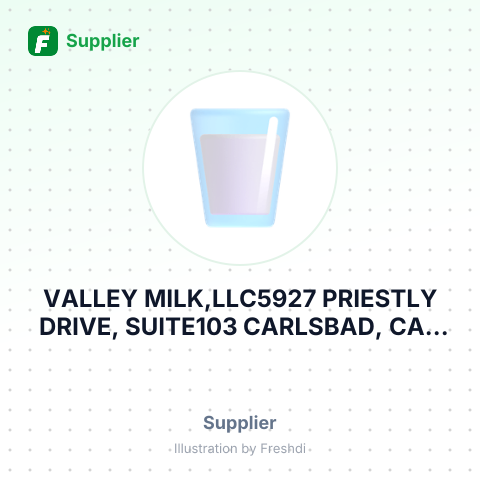 VALLEY MILK,LLC5927 PRIESTLY DRIVE, SUITE103 CARLSBAD, CA – summary card, no photo uploaded yet