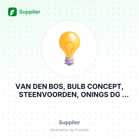 VAN DEN BOS, BULB CONCEPT, STEENVOORDEN, ONINGS DG ALBLASSERDAM, NTH – summary card, no photo uploaded yet
