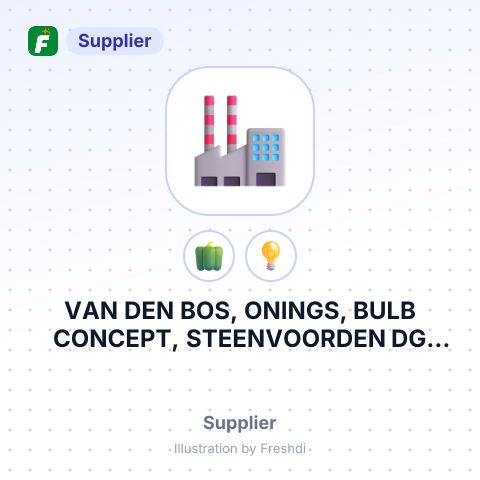 VAN DEN BOS, ONINGS, BULB CONCEPT, STEENVOORDEN DG ALBLASSERDAM, NTH – summary card, no photo uploaded yet
