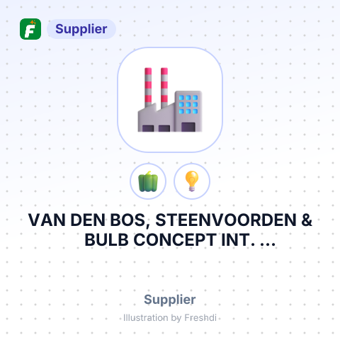 VAN DEN BOS, STEENVOORDEN & BULB CONCEPT INT. ALBLASSERDAM,NETHRLND – summary card, no photo uploaded yet