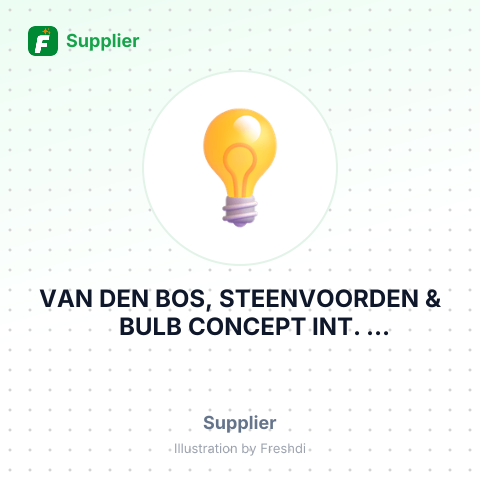 VAN DEN BOS, STEENVOORDEN & BULB CONCEPT INT. ALBLASSERDAM, NTHRLND – summary card, no photo uploaded yet