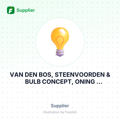 VAN DEN BOS, STEENVOORDEN & BULB CONCEPT, ONING ALBLASSERDAM, NETHRLD – summary card, no photo uploaded yet