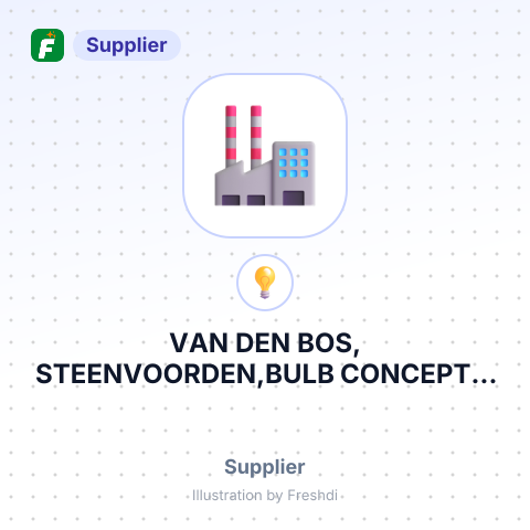 VAN DEN BOS, STEENVOORDEN,BULB CONCEPT & PFO DG ALBLASSERDAM, NTH – summary card, no photo uploaded yet
