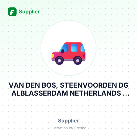 VAN DEN BOS, STEENVOORDEN DG ALBLASSERDAM NETHERLANDS – summary card, no photo uploaded yet