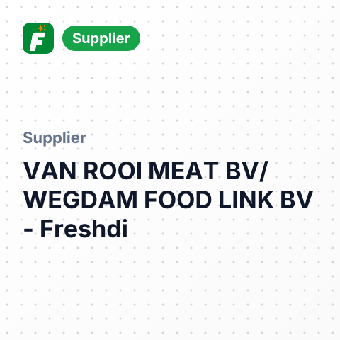 VAN ROOI MEAT BV/WEGDAM FOOD LINK BV – summary card, no photo uploaded yet