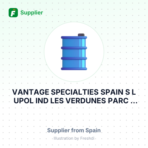 VANTAGE SPECIALTIES SPAIN S L UPOL IND LES VERDUNES PARC 7 LES BORGES BLANQUES LLEIDA 25400 SPAIN – summary card, no photo uploaded yet