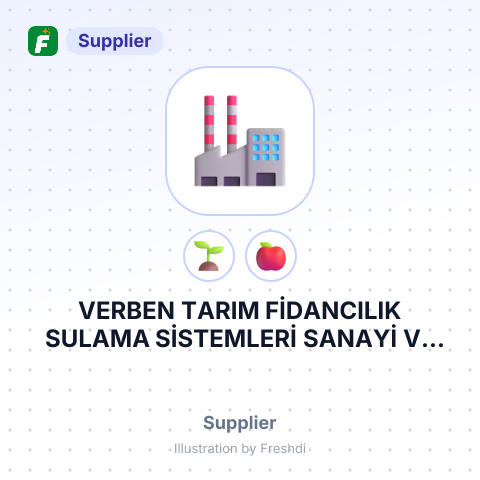 VERBEN TARIM FİDANCILIK SULAMA SİSTEMLERİ SANAYİ VE TİCARET LİMİTED ŞİRKETİ. – summary card, no photo uploaded yet