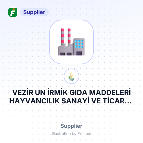 VEZİR UN İRMİK GIDA MADDELERİ HAYVANCILIK SANAYİ VE TİCARET LİMİTED ŞİRKETİ – summary card, no photo uploaded yet