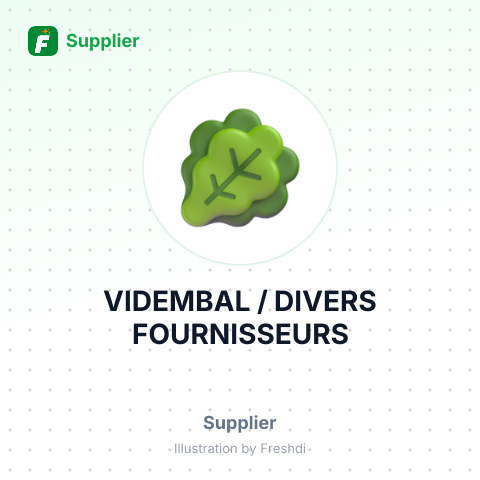 VIDEMBAL / DIVERS FOURNISSEURS – summary card, no photo uploaded yet