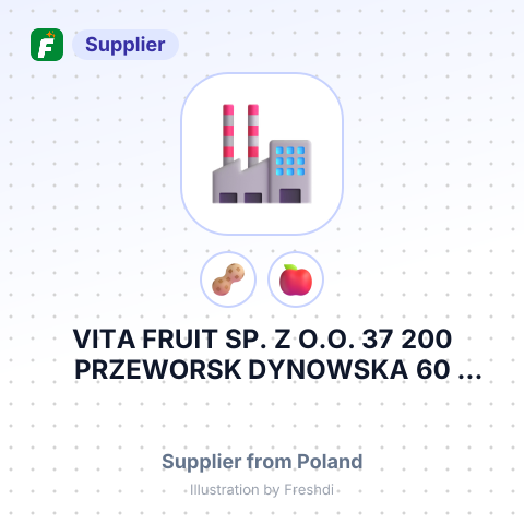VITA FRUIT SP. Z O.O. 37 200 PRZEWORSK DYNOWSKA 60 POLSKA – summary card, no photo uploaded yet