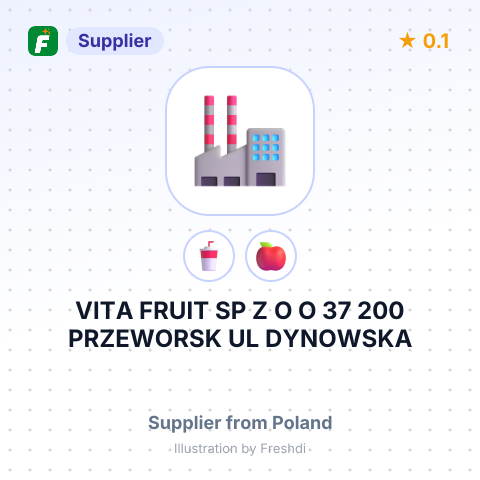 VITA FRUIT SP Z O O 37 200 PRZEWORSK UL DYNOWSKA 60 POLAND – summary card, no photo uploaded yet