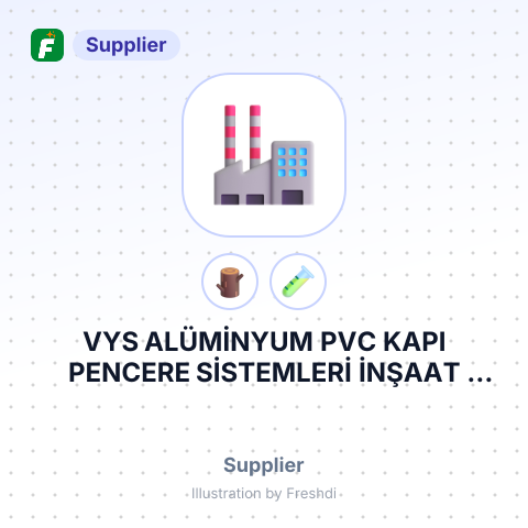 VYS ALÜMİNYUM PVC KAPI PENCERE SİSTEMLERİ İNŞAAT SANAYİ VE TİCARET LİMİTED ŞİRKETİ – summary card, no photo uploaded yet