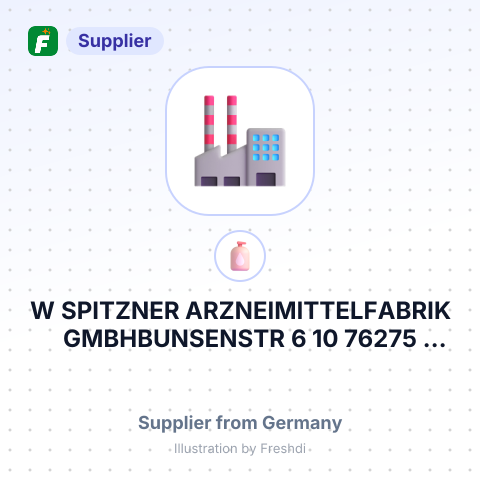 W SPITZNER ARZNEIMITTELFABRIK GMBHBUNSENSTR 6 10 76275 ETTLINGEN GERMANY – summary card, no photo uploaded yet
