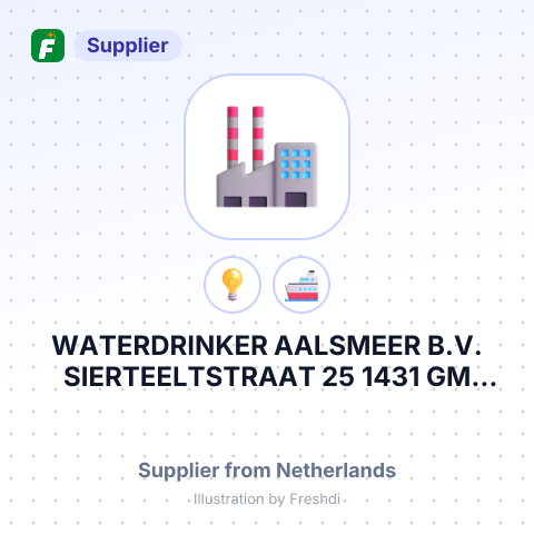 WATERDRINKER AALSMEER B.V. SIERTEELTSTRAAT 25 1431 GM AALSMEER НІДЕРЛАНДИ – summary card, no photo uploaded yet