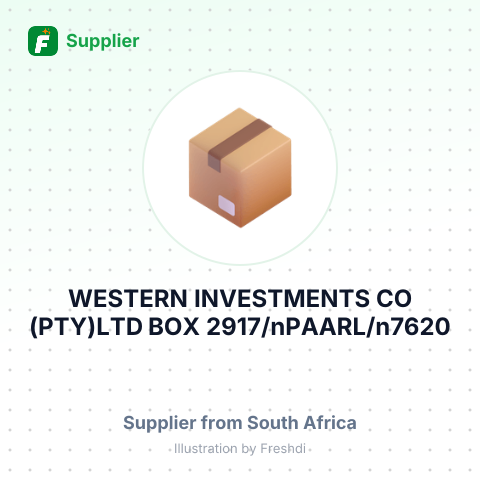 WESTERN INVESTMENTS CO (PTY)LTD BOX 2917/nPAARL/n7620 – summary card, no photo uploaded yet