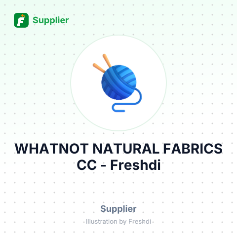 WHATNOT NATURAL FABRICS CC – summary card, no photo uploaded yet