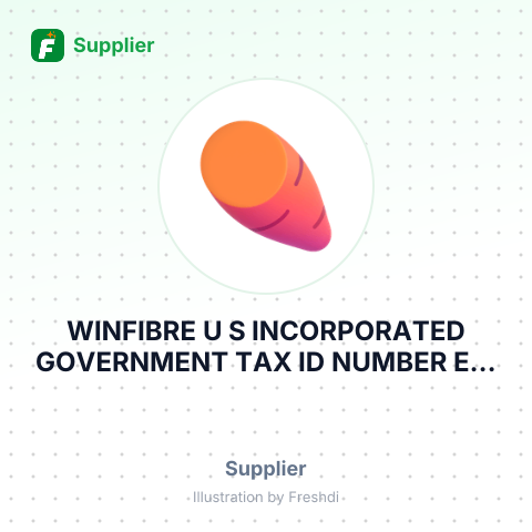 WINFIBRE U S INCORPORATED GOVERNMENT TAX ID NUMBER EIN – summary card, no photo uploaded yet