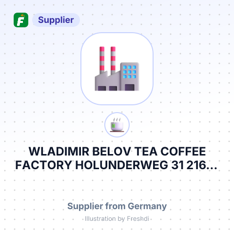 WLADIMIR BELOV TEA COFFEE FACTORY HOLUNDERWEG 31 21614 BUXTEHUDE – summary card, no photo uploaded yet