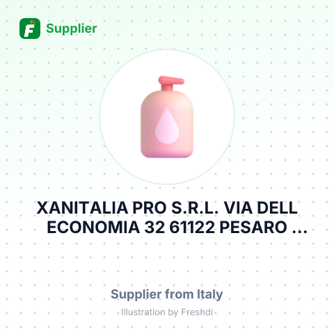 XANITALIA PRO S.R.L. VIA DELL ECONOMIA 32 61122 PESARO ITALY – summary card, no photo uploaded yet