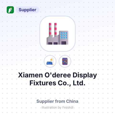Xiamen O'deree Display Fixtures Co., Ltd. – summary card, no photo uploaded yet
