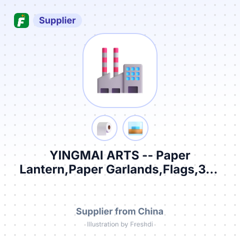 YINGMAI ARTS -- Paper Lantern,Paper Garlands,Flags,3D-Glasses,Thunder Stick – summary card, no photo uploaded yet
