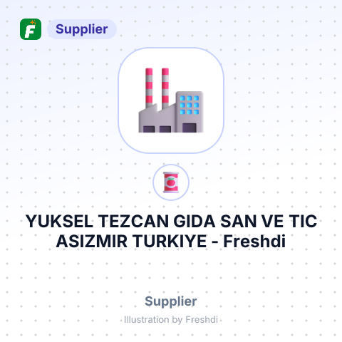 YUKSEL TEZCAN GIDA SAN VE TIC ASIZMIR TURKIYE – summary card, no photo uploaded yet