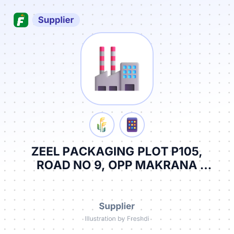 ZEEL PACKAGING PLOT P105, ROAD NO 9, OPP MAKRANA MARBLE GIDC METODA, P.O. KHIRASA, DIST RAJKOT INDIA – summary card, no photo uploaded yet