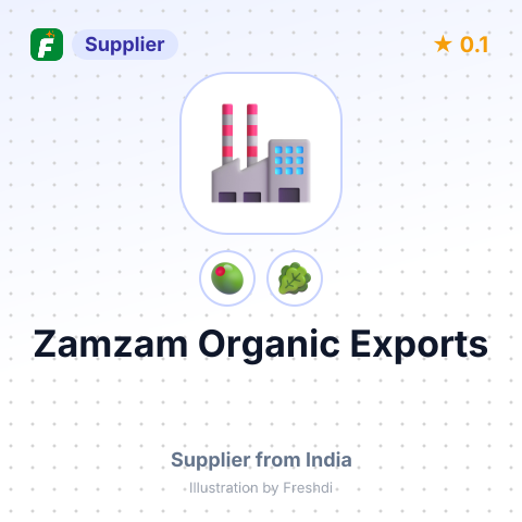 Zamzam Organic Exports – summary card, no photo uploaded yet