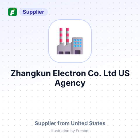 Zhangkun Electron Co.,Ltd, US Agency – summary card, no photo uploaded yet