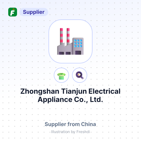 Zhongshan Tianjun Electrical Appliance Co., Ltd. – summary card, no photo uploaded yet