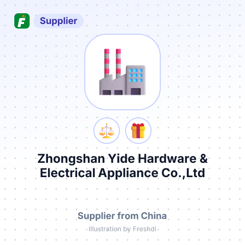 Zhongshan Yide Hardware & Electrical Appliance Co.,Ltd – summary card, no photo uploaded yet