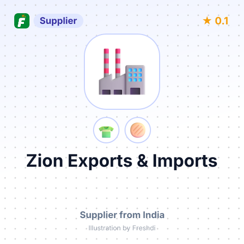 Zion Exports & Imports  – summary card, no photo uploaded yet