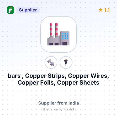 bars , Copper Strips, Copper Wires, Copper Foils, Copper Sheets – summary card, no photo uploaded yet