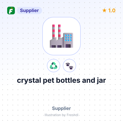 crystal pet bottles and jar – summary card, no photo uploaded yet
