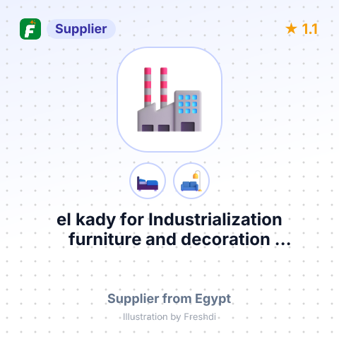 el kady for Industrialization furniture and decoration requirement – summary card, no photo uploaded yet