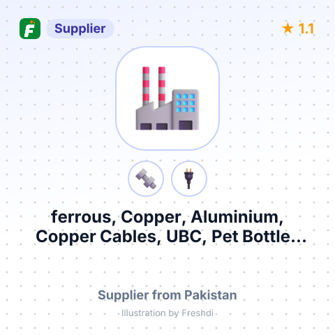 ferrous, Copper, Aluminium, Copper Cables, UBC, Pet Bottles Scrap – summary card, no photo uploaded yet