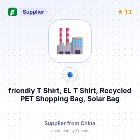 friendly T Shirt, EL T Shirt, Recycled PET Shopping Bag, Solar Bag – summary card, no photo uploaded yet