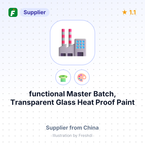 functional Master Batch, Transparent Glass Heat Proof Paint – summary card, no photo uploaded yet