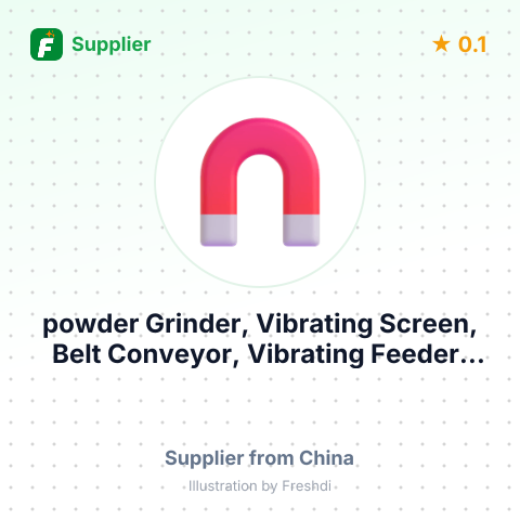 powder Grinder, Vibrating Screen, Belt Conveyor, Vibrating Feeder, Washing Sand Machine, Spiral Classifier, Magnetic Separator – summary card, no photo uploaded yet
